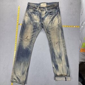 Edwin Jeans Mens Blue Selvedge 503V Japan Thrashed Whiskers Honeycomb Fits 33x34